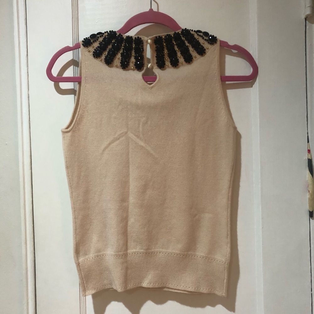 SOLD Milly cashmere beaded shell S Gossip Girl - Picture 5 of 5
